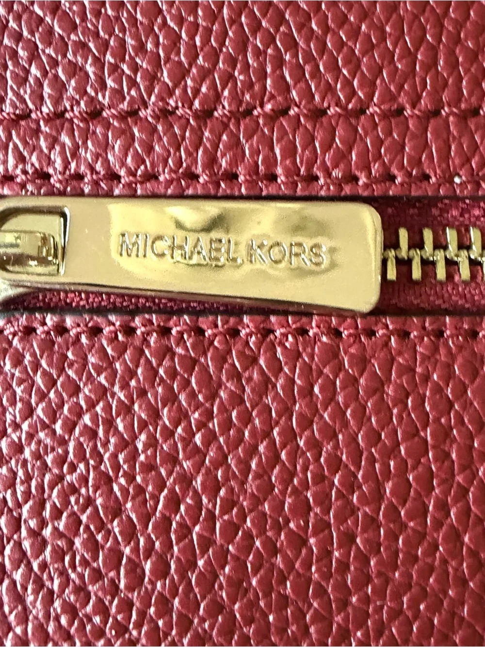 Michael Kors Jessa Red Pebbled Leather Backpack with Gold Hardware like new